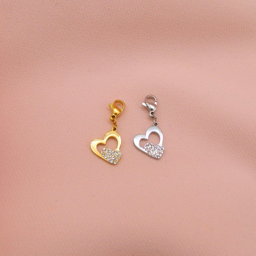 CHARMS - DOUBLE COEUR STRASS