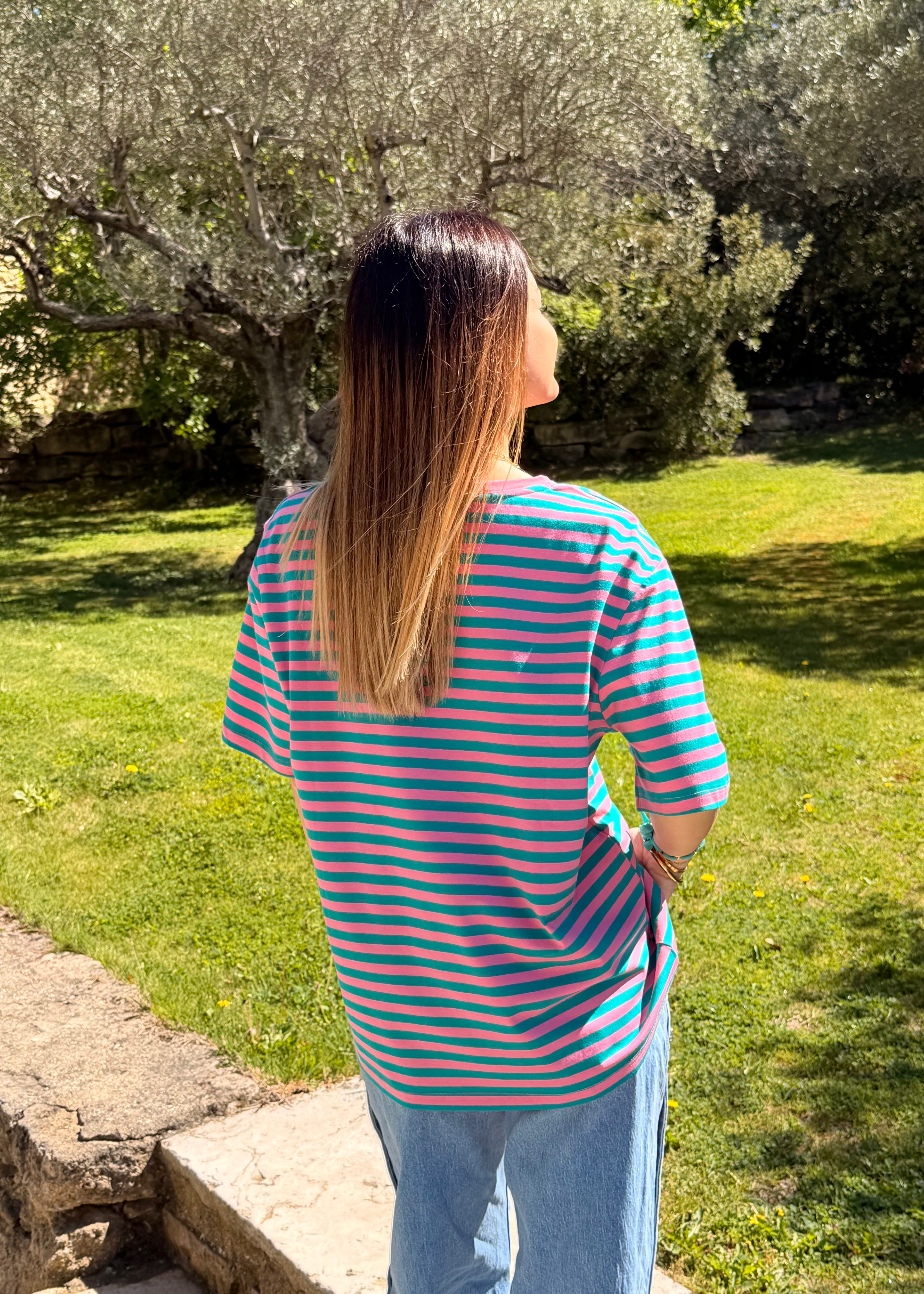 T-SHIRT - MARINE ROSE/VERT
