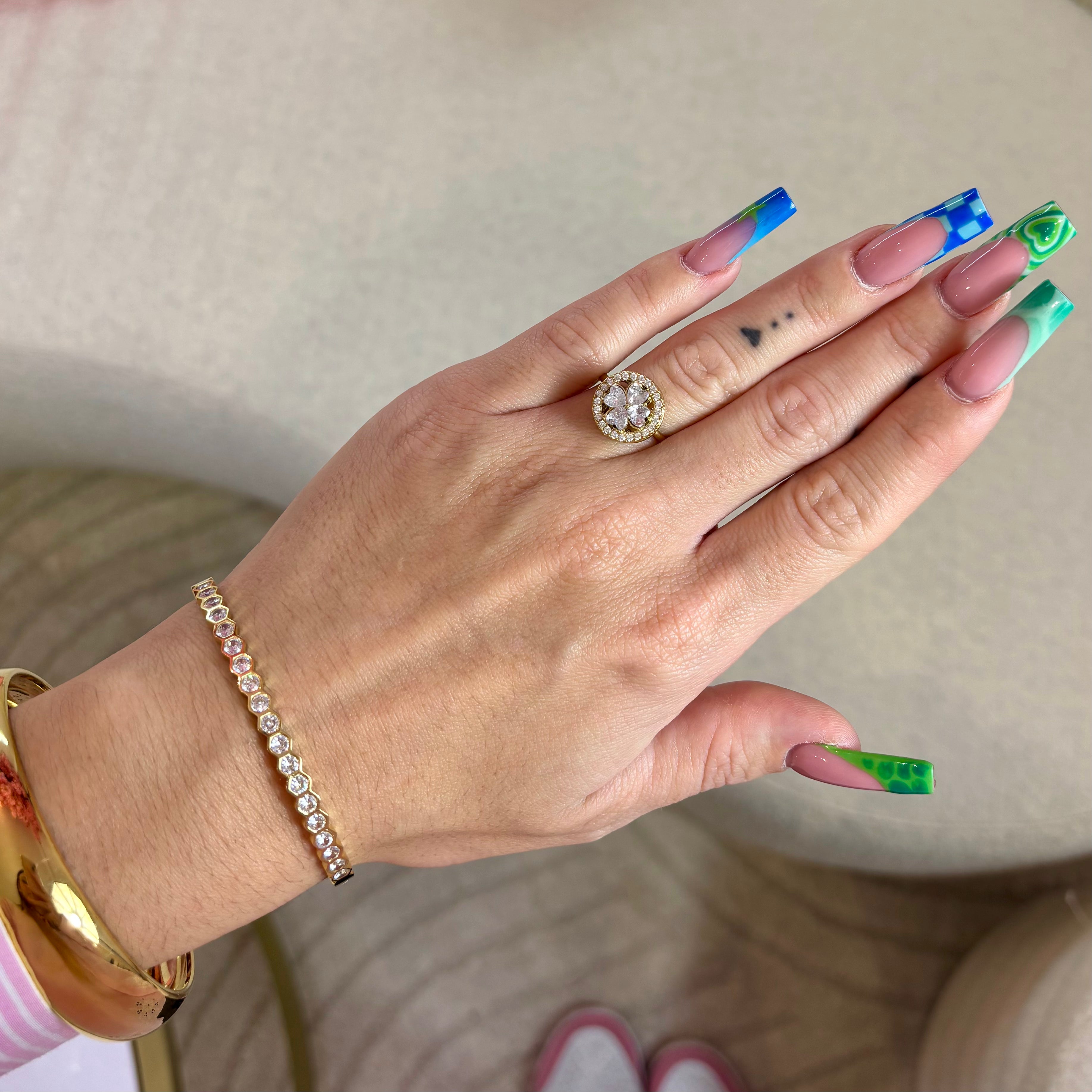 BAGUE ANTI-STRESS - TREFLE ROND