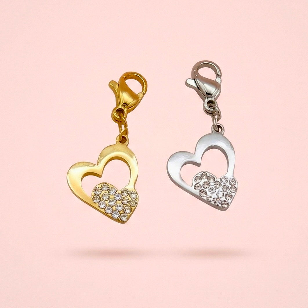 CHARMS - DOUBLE COEUR STRASS