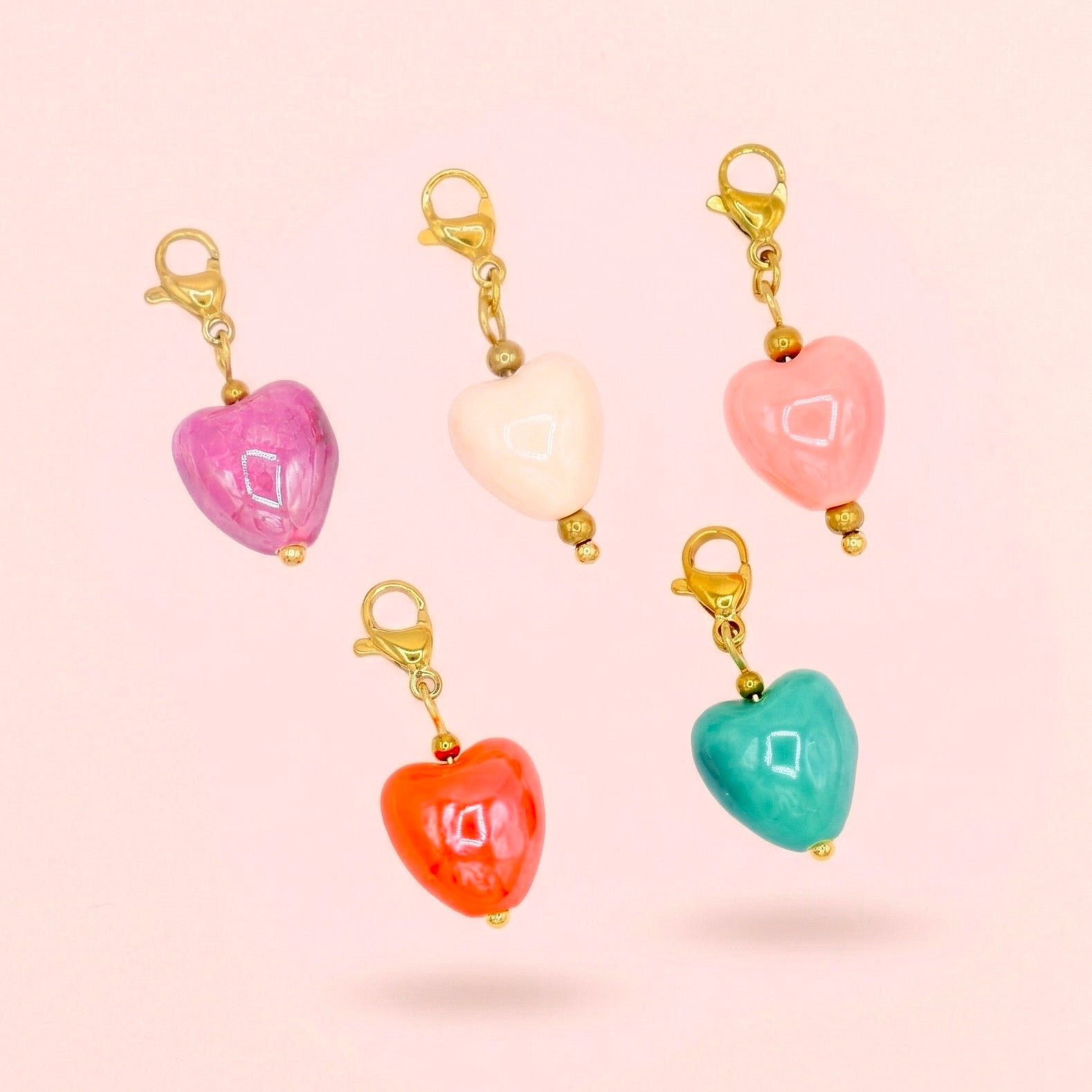 CHARMS - COEUR BOMBÉ COLORÉ