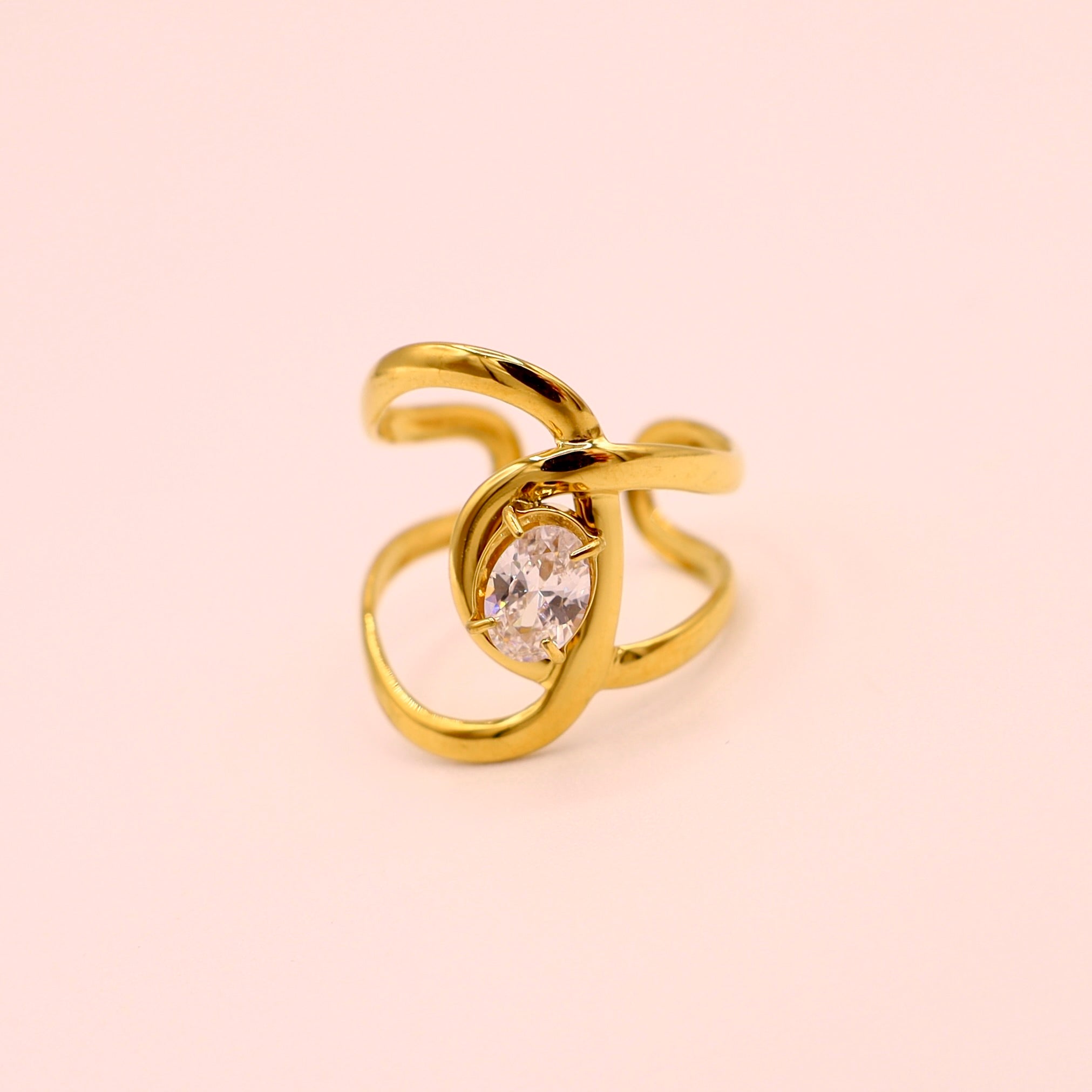 BAGUE - LILA STRASS