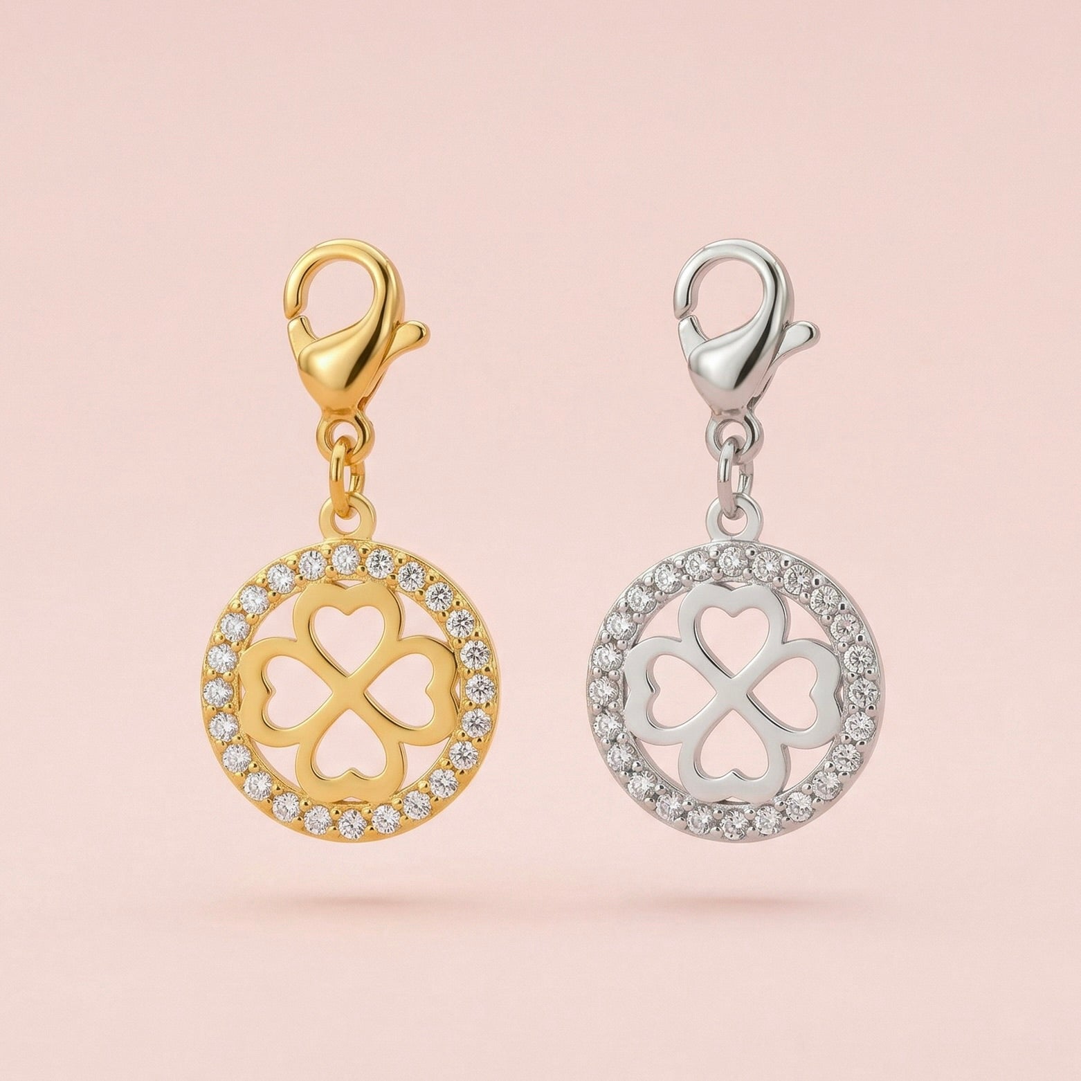 CHARMS TRÈFLE ROND STRASS