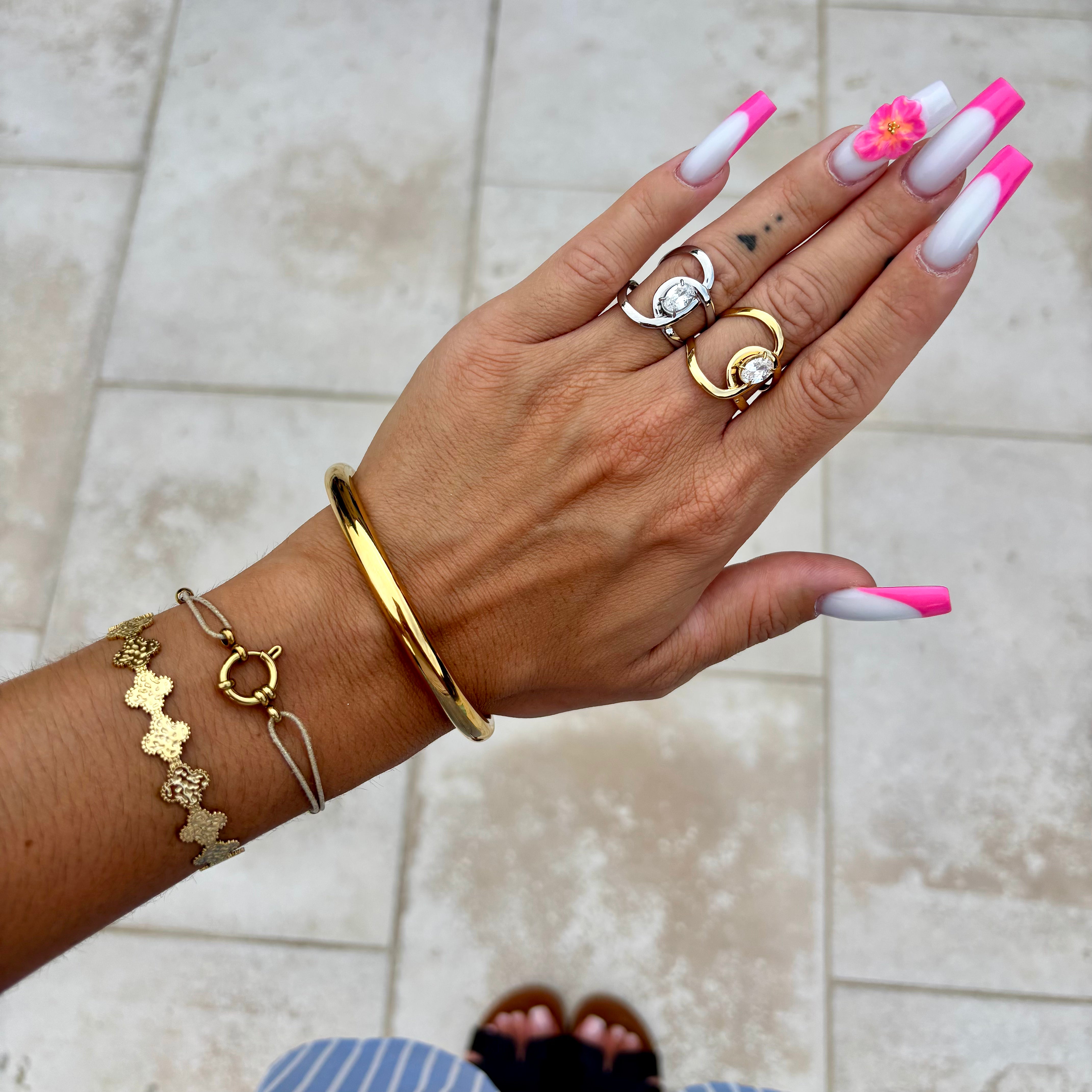 BAGUE - LILA STRASS
