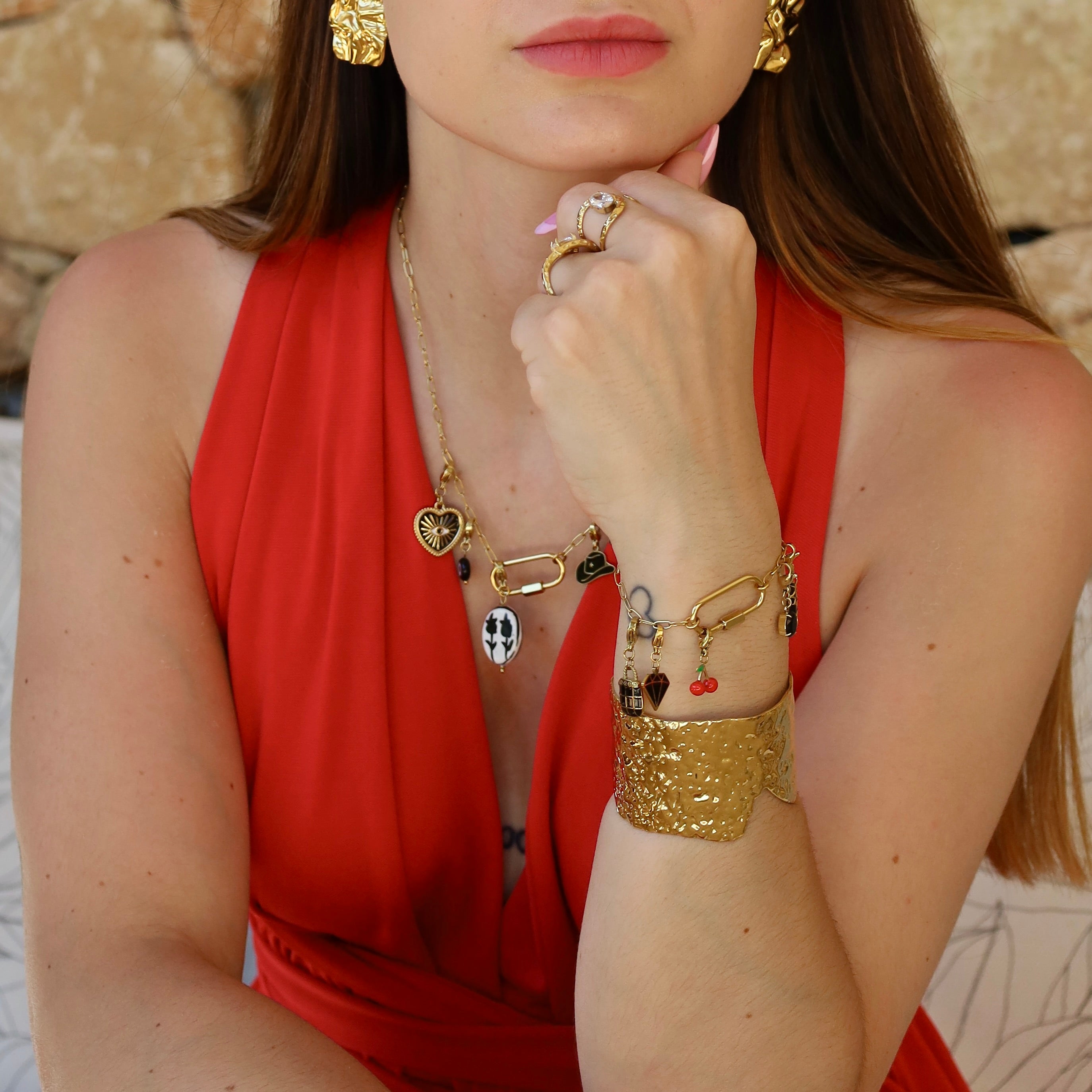 CHARMS - COEUR OEIL COLORE